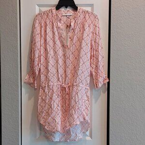 heidi klein Tybee Island Tunic Smock Waist Tiered Mini Dress Women's Size XS